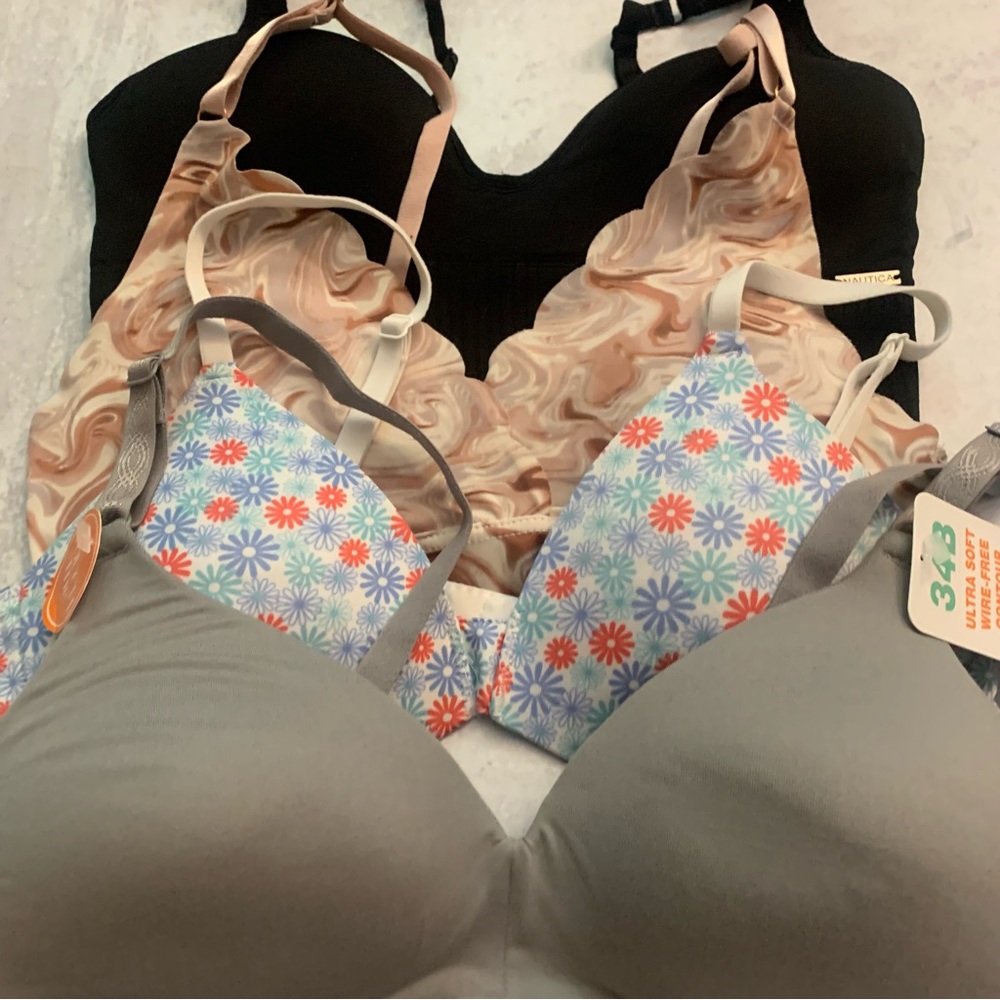 Bundle 4 Wirefree T Shirt Bras Various Danskin Hanes Nautica Warners - Picture 14 of 16